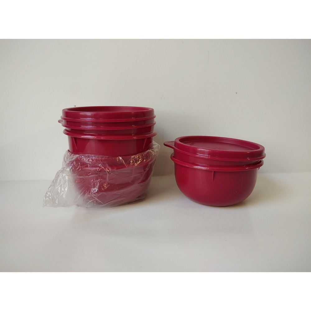 Tupperware Container set of 3 Ideal Little Bowls maroon vineyard
